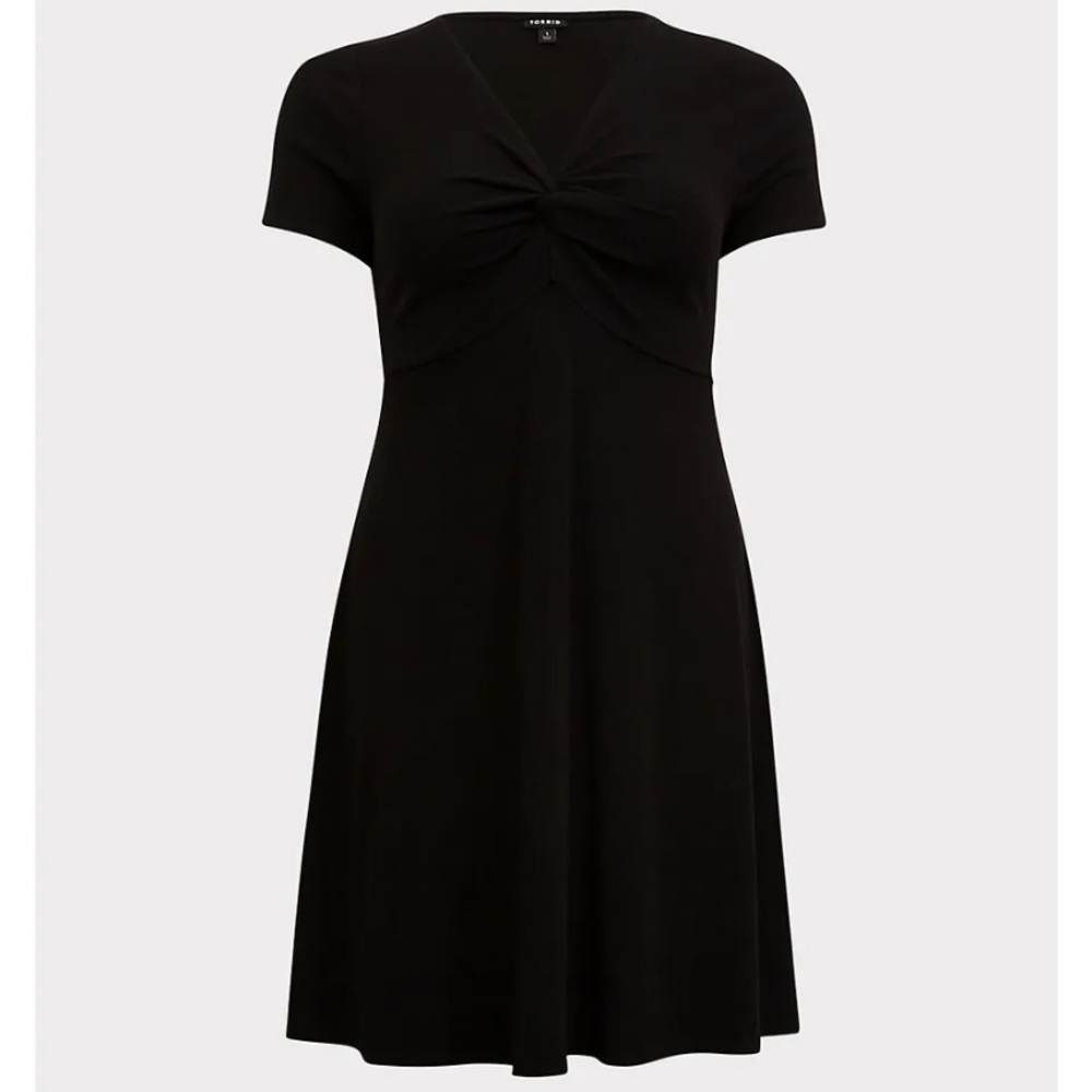 Black midi dress.